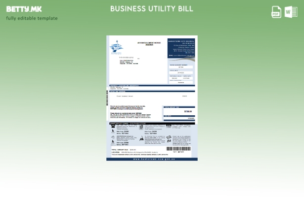 Модерен стил на шаблон за деловна сметка за комунални услуги на градскиот совет 